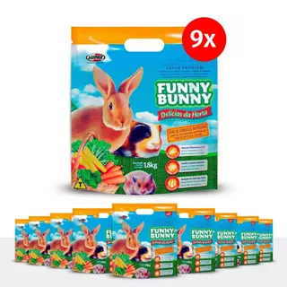 Kit 9 Funny Bunny Delícias da Horta 1,8kg Ração para Coelhos e Roedores Supra em Oferta na Shopee