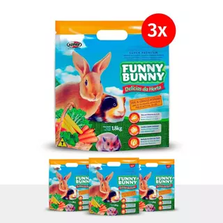 Kit 3 Rações Funny Bunny Delícias da Horta 1,8kg Supra em Oferta na Shopee