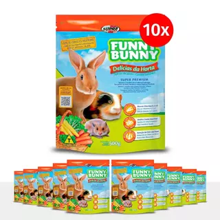 Kit 10 Funny Bunny Delícias da Horta 500g Ração para Coelhos e Roedores Supra em Oferta na Shopee