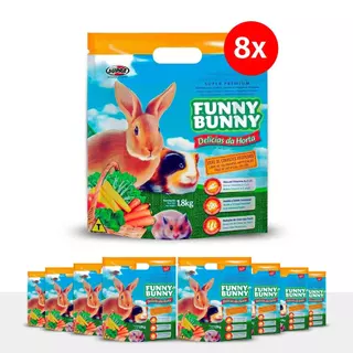 Kit 8 Funny Bunny Delícias da Horta 1,8kg Ração para Coelhos e Roedores Supra em Oferta na Shopee