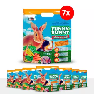 Kit 7 Funny Bunny Delícias da Horta 1,8kg Ração para Coelhos e Roedores Supra em Oferta na Shopee