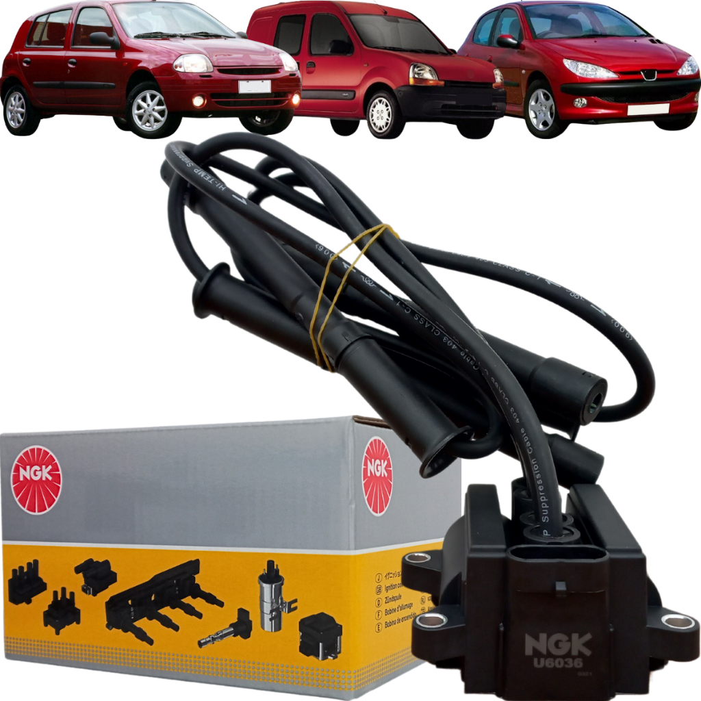 Bobina de Ignição Original NGK U6036 206 Clio Kangoo 1.0 16v