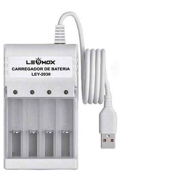 Carregador Pilhas Aa Kit Completo Longa Bateria Portátil