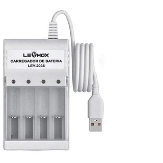 Carregador Pilhas Aa Kit Completo Longa Bateria Portátil