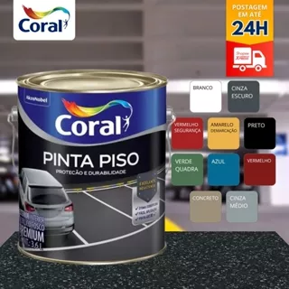 Tinta Pinta Piso Coral Galão 3,6 Litros Cores
