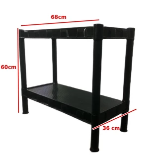 Estante Milão com 2 prateleiras Utilidades Plástica 60x68x36 Preta, branca, lilás, rosa, azul