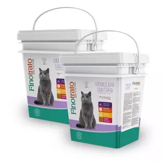 Kit 2 Finotrato Bio-litter Granulado Sanitário Ultra Premium para Gatos Balde de 10kg