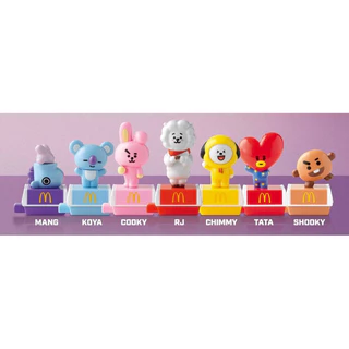 com opção de escolha coleção McLanche feliz agosto de 2024 edição limitada Banda coreana bts Bangtan Boys BT21 Koya RM RJ Jin Shooky Suga Mang j-hope Chimmy Jimin Tata V Cooky Jung Kook mc lanche McDonalds McDonald’s brinquedo mequi colecionável donalds