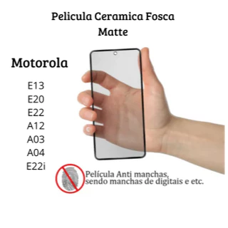 Película Fosca Cerâmica Flexível 9D Hidrogel Motorola Moto E13 / E20 / E22 / A12 / A03 / A04 / E22i