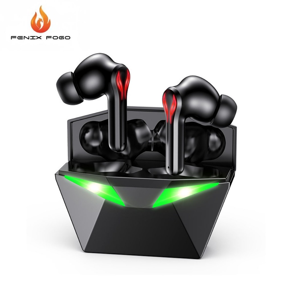FENIX FOGO Fone de Ouvido Sem fio Gamer Bluetooth 5.3 com Microphone e Luz Redução De Ruído LED