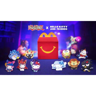 com opção de escolha coleção McLanche feliz agosto de 2024 hello kitty and friends e amigos x yugioh yu-gi-oh pelúcias jogo mc lanche McDonalds McDonald’s brinquedo mequi colecionável