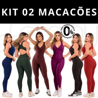 KIT 2 Macacão Longo Legg Fitness Academia (BOJO REMOVÍVEL) ZERO TRANSPARENCIA