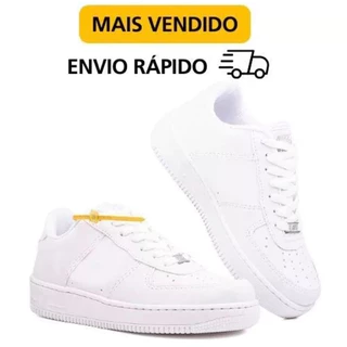 Tênis Casual Masculino Feminino Branco Estiloso Skate Versátil Macio Confortável
