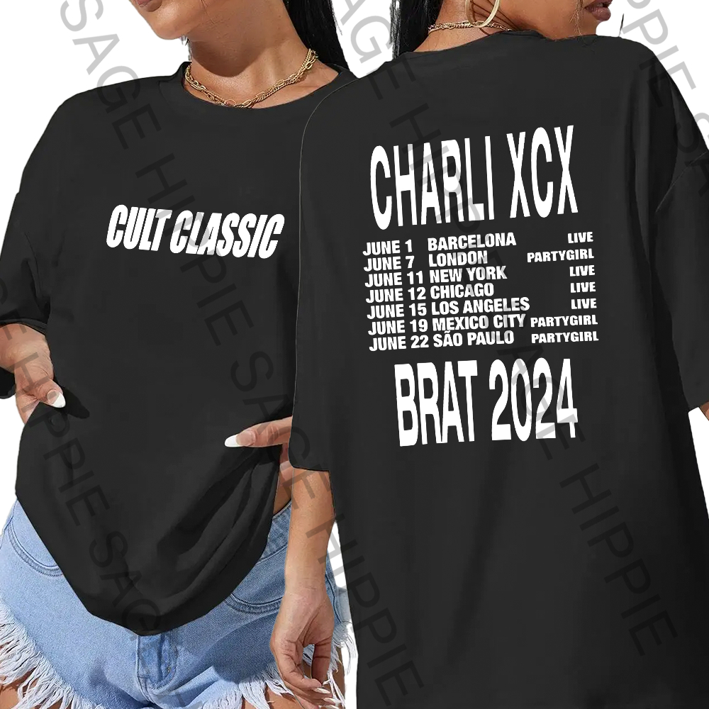 CHARLI XCXストラップトップス　Sサイズ Camiseta Charli XCX - Brat (Tracklist) [Unissex]
