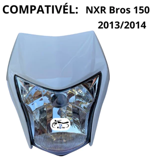 Bloco Optico Farol + Carenagem + Carcaça Interna Bros Nxr 150 Branca 2013/2014