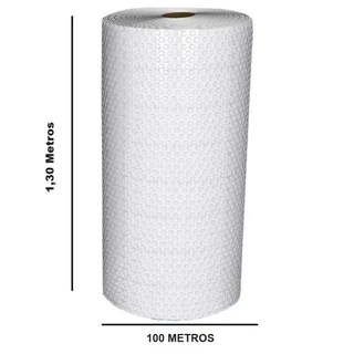 Plástico Bolha 1,30 x 100 Metros Para Mudança Embalagem Ecommerce Rolo Grande Saco Bobina Grossa