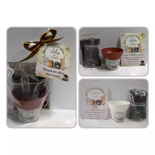 Kit Mini Plantio Ecológico 35 Lembrancinhas Personalizadas