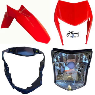 Carenagem Farol Nxr 150 Bros 2013 + Bloco Óptico + Carcaça Interna + Paralama Vermelho Caucaia