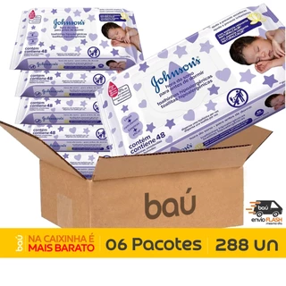 Lenço Umedecido Johnson's Baby Hora do Sono com 288 unidades (Caixa com 6 Pacotes)