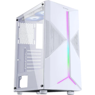 Gabinete Gamer Branco Rgb Mid Tower Lateral em Acrílico Fortrek Holt