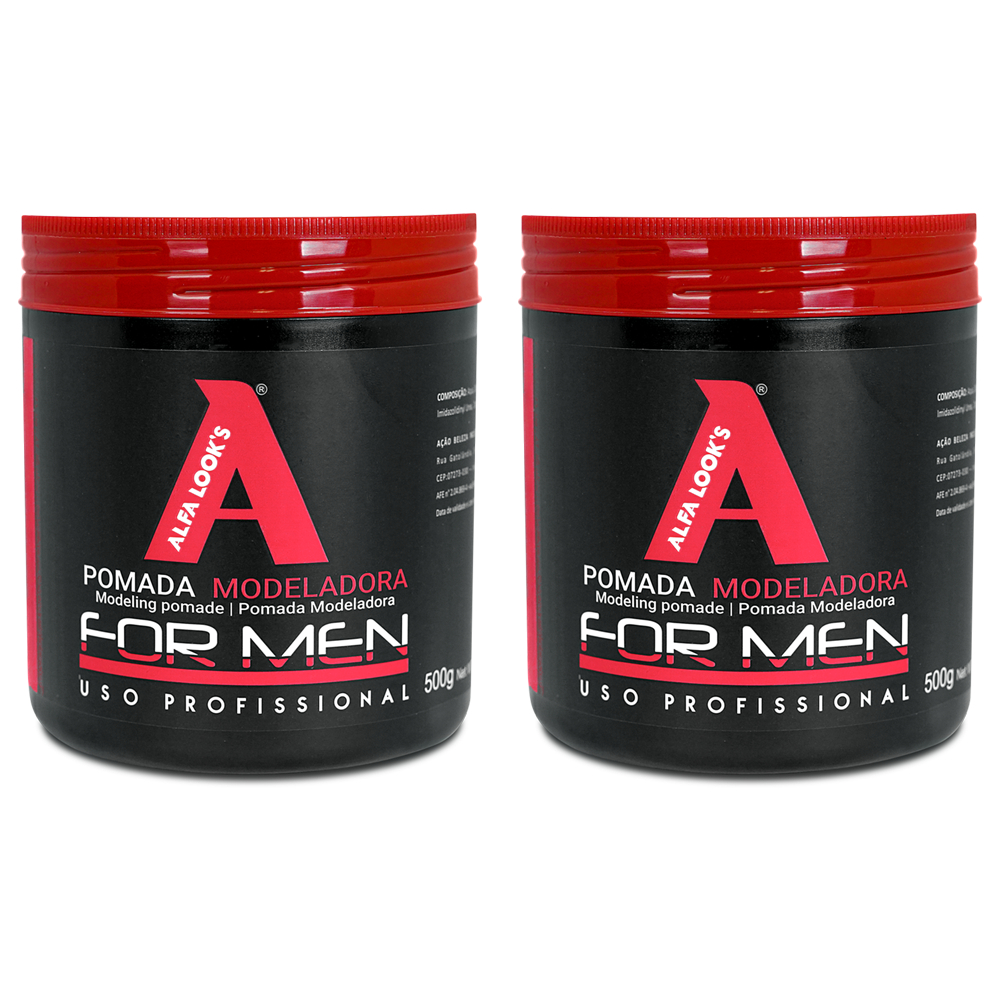 2 Uni Modeladora para Cabelo Efeito Brilho 500gr Alfa Looks For Men