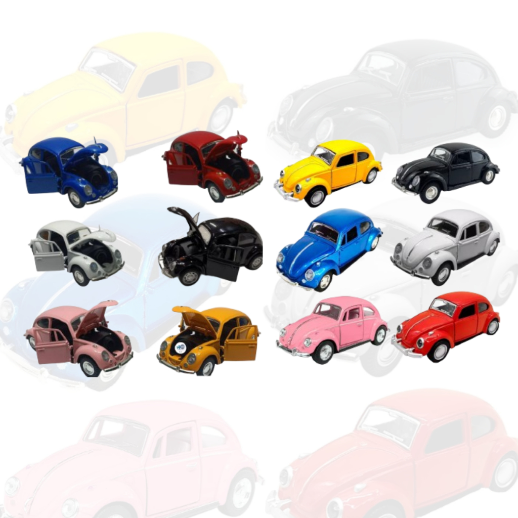 Fusca De Ferro Fusquinha Abre Porta Capô Fricção Miniatura Retro