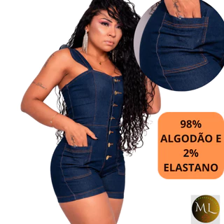 Macaquinho Jeans c/ Botões Escuro, Artistic Fashion