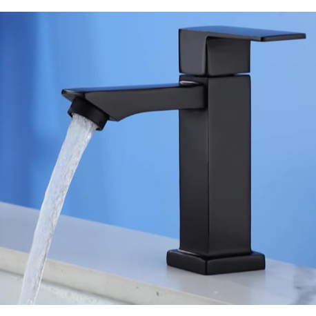 Torneira Para Banheiro Lavabo Cuba Luxo Metal Cromada Moderna Preta Água Fria