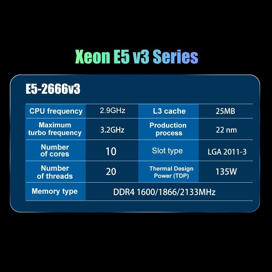 Processador Intel Xeon E5 2666 V3, 2.9Ghz, 10 núcleos e 20 Threads ...