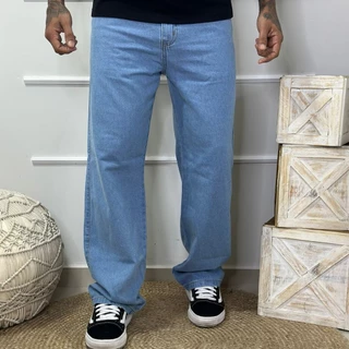 Calça Jeans Masculina Balão Bag Street Boca Larga Estilosa Skatista
