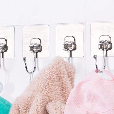 Kit 5 10 20 Ganchos Adesivos Universais com Acabamento Metálico Força e Elegância para Sua Casa