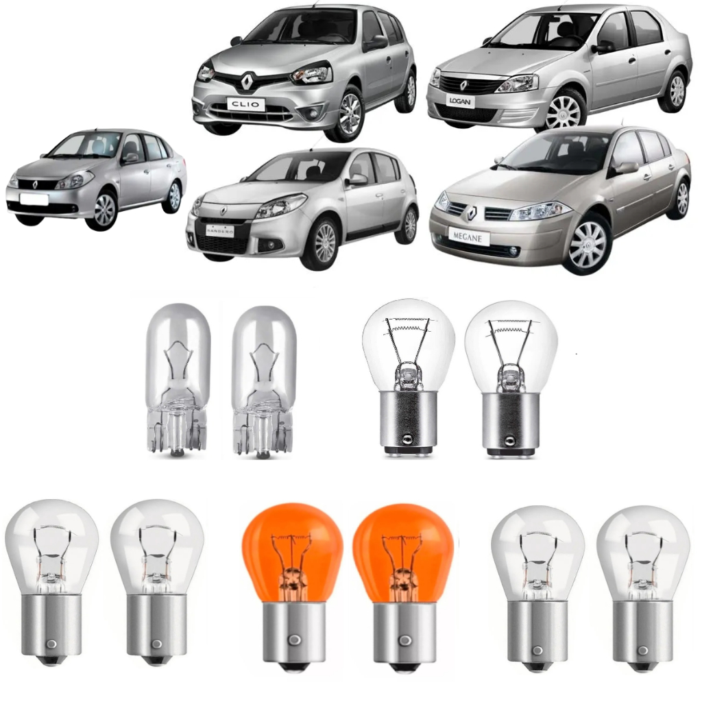 Lâmpadas Lanterna Traseira Sandero Logan Clio Symbol Megane