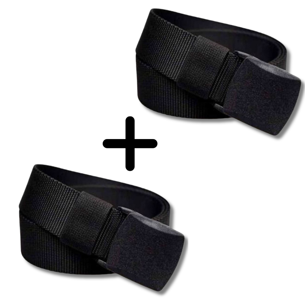 Kit 2 Cinto Elástico Fivela Engate Rapido Sem Metal Regulavel Confortável Lona PVC Plus Size Obeso