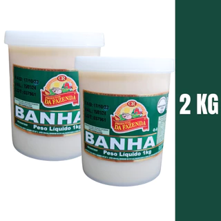 2Kg Banha Suína Gordura de Porco Natural Sem Conservantes