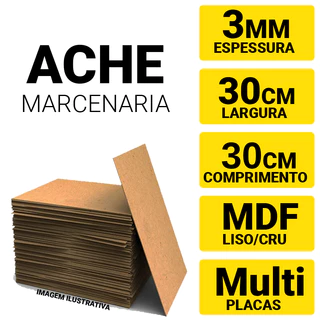 Placa Quadro Chapa Mdf Cru 3mm A4 30x30 Artesanato 25, 50 e 100 Unidades