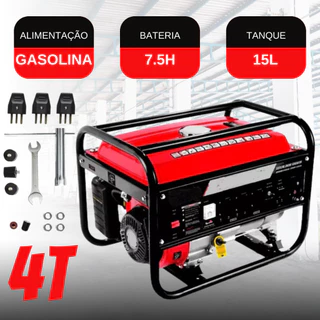 Gerador de Energia a Gasolina Profissional Portatil Monofasico Bivolt 3.1kW 4 Tempos