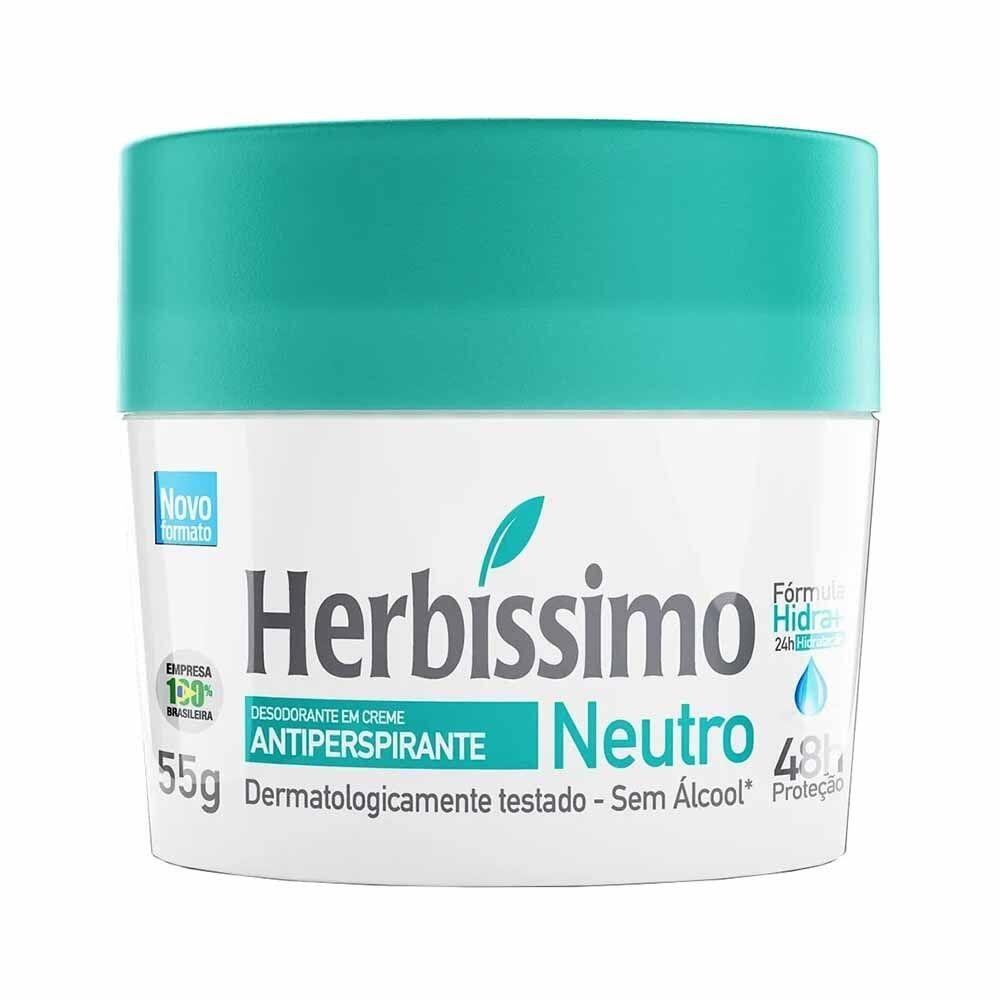 Desodorante Creme Antitranspirante Herbíssimo Neutro - Dana - 55g