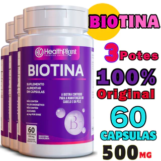 Biotina 100% Original 60 Cápsulas - Cabelo - Pele - Unha