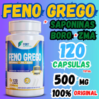 Feno Grego + Saponinas e ZMA 120 capsulas 100% original