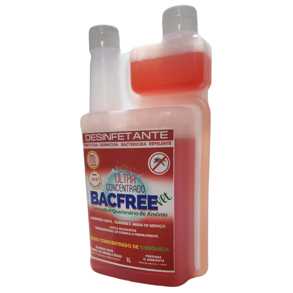 Imagem do produto Bacfreevet  Citronela 1L Desinfetante Bactericida Concentrado Função Repelente  Rende até 100 L Cães e Gatos no catálogo Master Pet