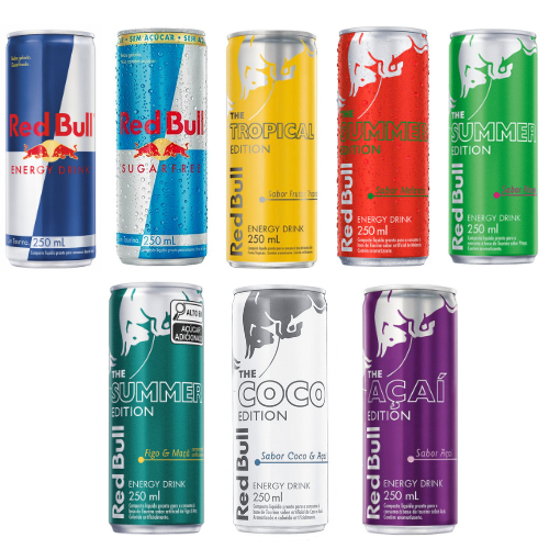 Kit 8 Latas Red Bull 250ml - Sabores Misturados