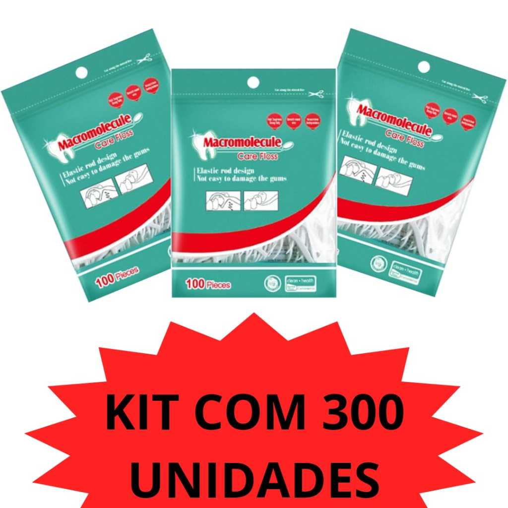Kit Fio dental Floss picks super fino com 300 unidades! | Shopee Brasil