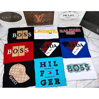 Kit 5 Camisetas Grife Coleção Luxo Emborrachadas Aplique e Bordadas