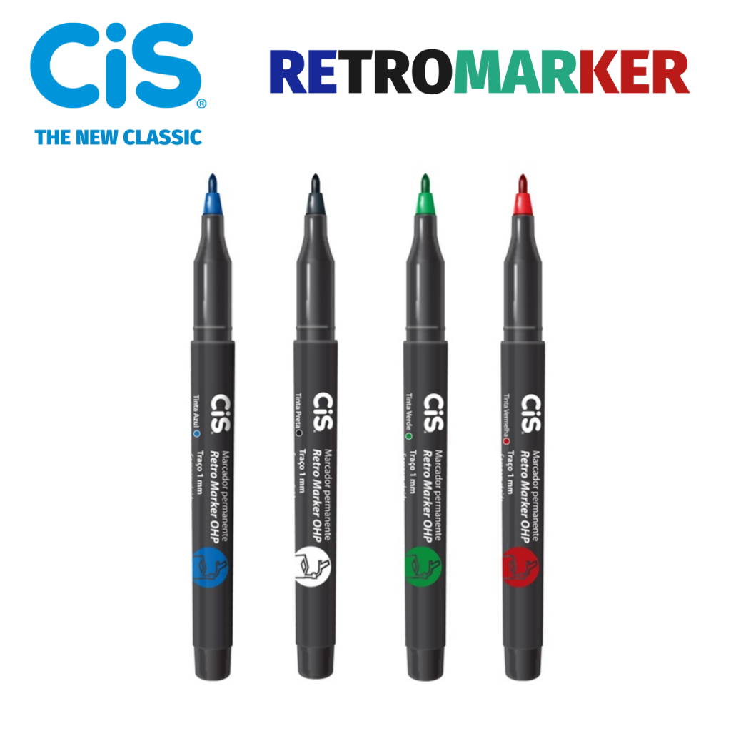 Marcador Permanente Cis Retro Marker Ponta 1.0mm - Kit ou Unidade ...