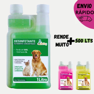 Ultra Desinfetante Concentrado Bactericida Quaternario Amonia para Pet e Casa-Rende 500lts Be Dog-envio imediato