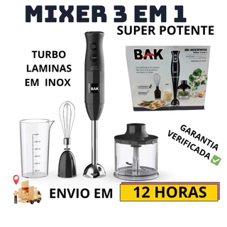 Mixer 3 em 1 Multifuncional Liquidificador Portátil Triturador e Mixer Elétrico