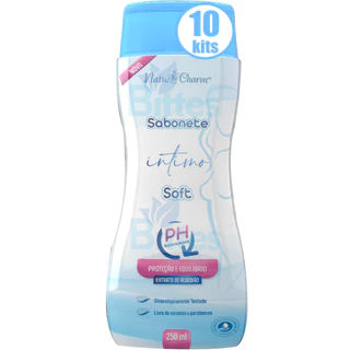 10 SABONETE ÍNTIMO SOFT NATU CHARM COSMÉTICOS EXTRATO DE ALGODÃO