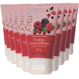 10 CREME PARA AS MÃOS FRUTAS VERMELHAS SOFISTICATTO COSMÉTICOS LA PELLE