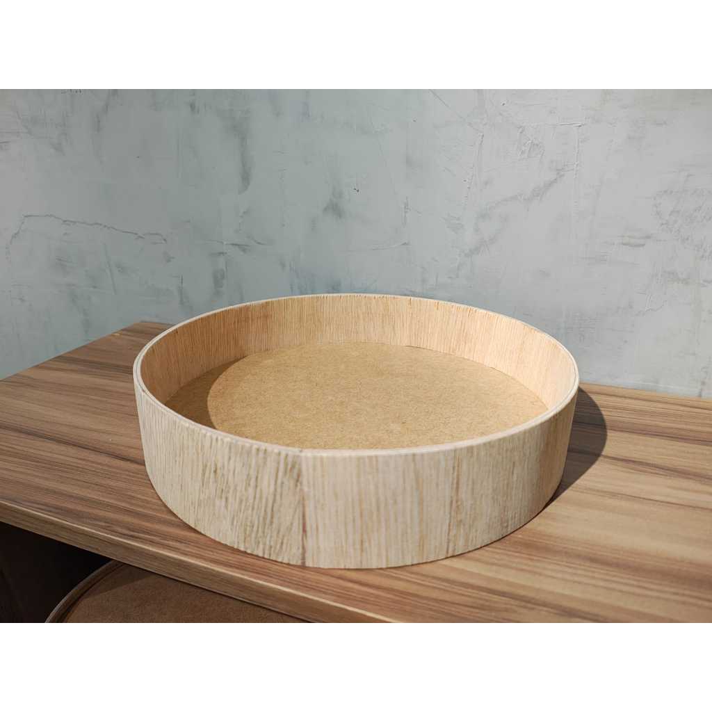 KIT Bandeja Redonda em madeira com base em MDF