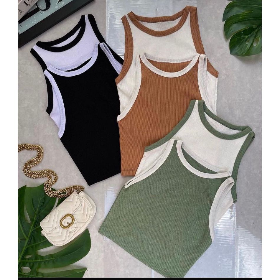 CROPPED BICOLOR MODA VERÃO